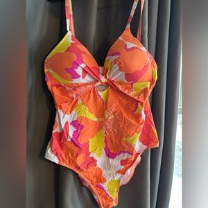 Freshwater Twist Front One Piece Swimsuit Paradiso Print